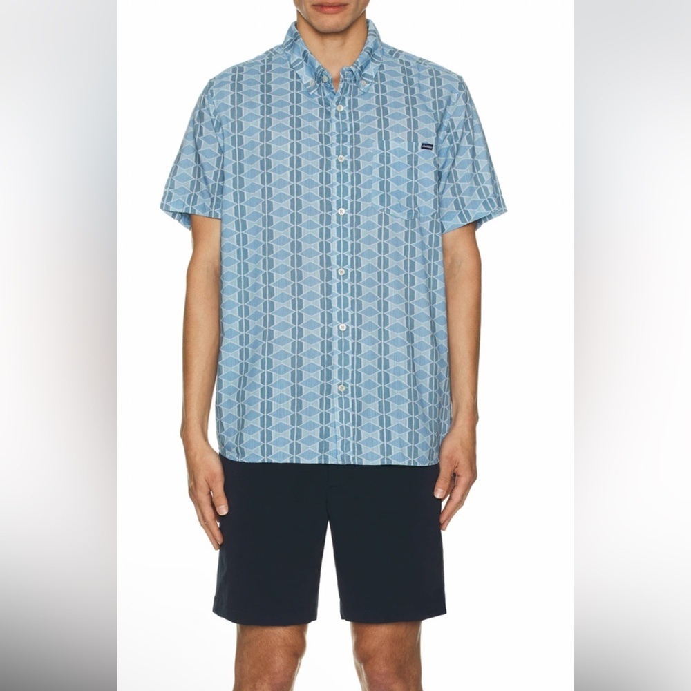Chubbies The Geo-met-ric Shirt in Dusty Blue XXL